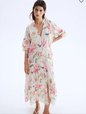 H&M watercolor floral maxi dress - size large